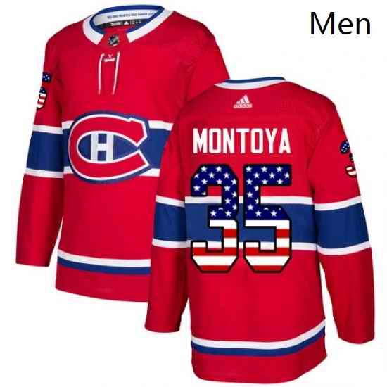Mens Adidas Montreal Canadiens 35 Al Montoya Authentic Red USA Flag Fashion NHL Jersey